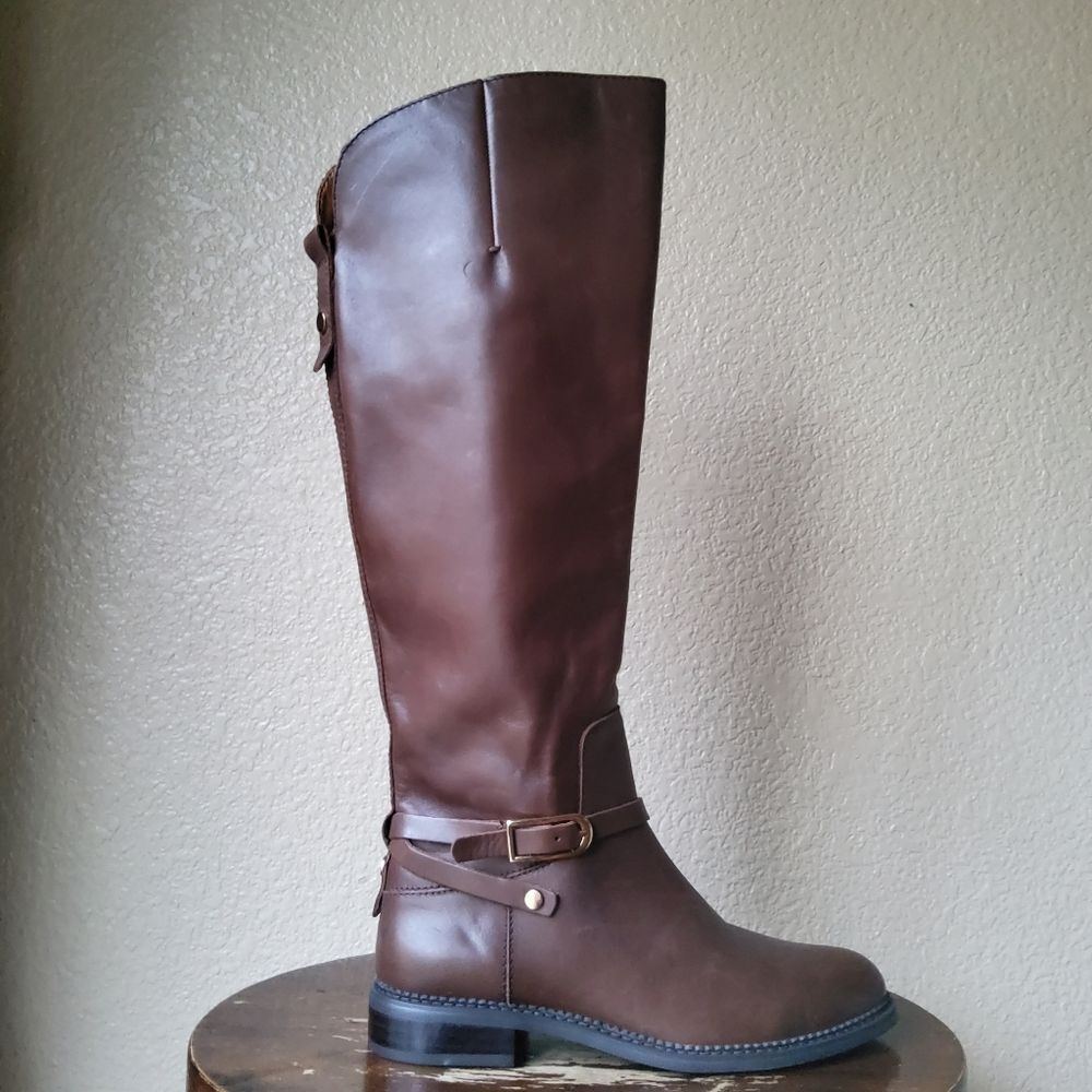 Franco Sarto Hadley Riding Boots • Brown Leather • Women’s Size 6.5 • NWOB